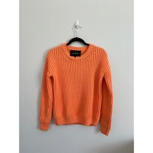 Designers Remix Sweater Women XS Orange Ribbed Knit Pullover Cotton